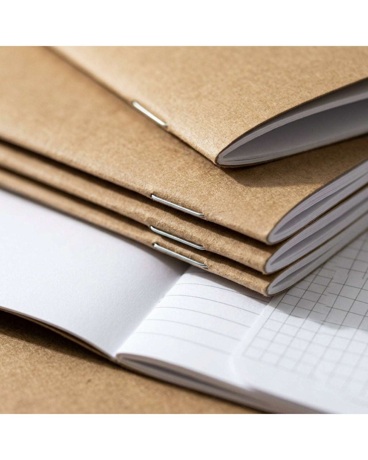 Unzvg A6 Three Pack Mixed Layout Pocket Notebooks Kraft - Detail view
