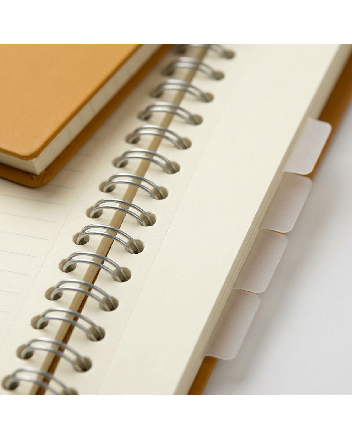 Unzvg B5 Four Section Twin Wire Project Notebook Ochre - Detail view
