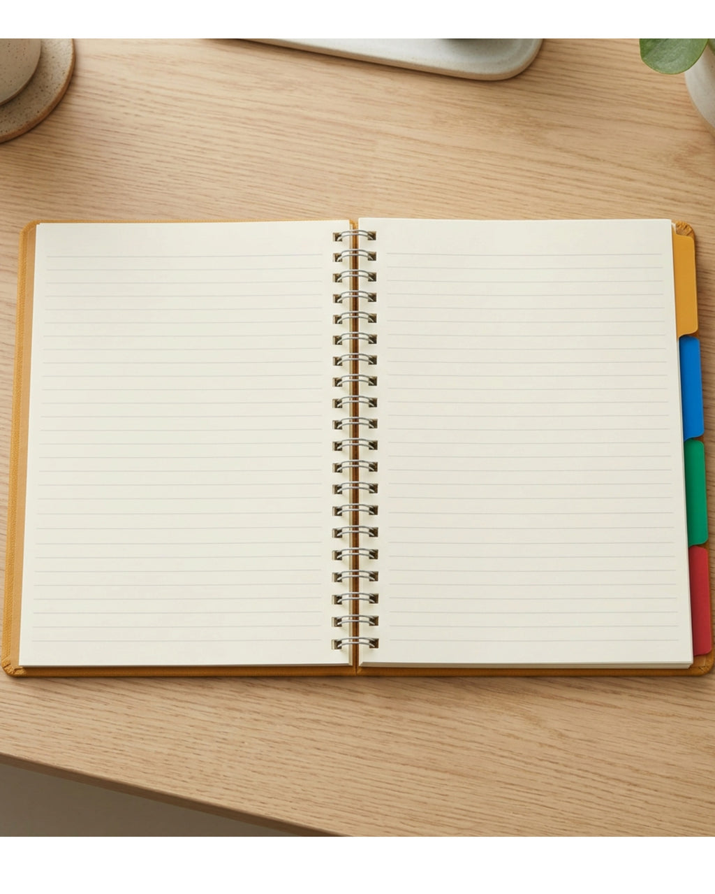 Unzvg B5 Four Section Twin Wire Project Notebook Ochre - Lifestyle view