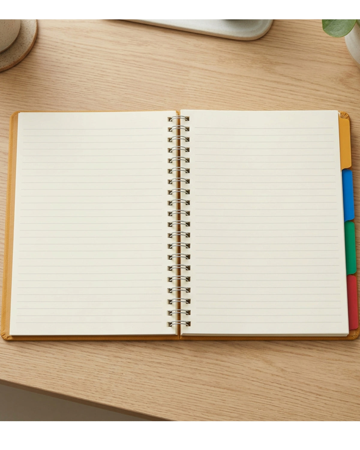 Unzvg B5 Four Section Twin Wire Project Notebook Ochre - Lifestyle view